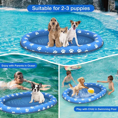 Miniatura 7 de Pet Soft Balsa flotante para perros – Flotador inflable de natación para perros para el verano (patas)