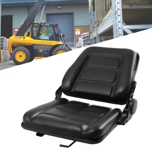 Asiento universal de tractor de 20 pulgadas, 175° ajustable de PVC fordable para montacargas GDAE10 Excavadora, cargador deslizante, retroexcavadora