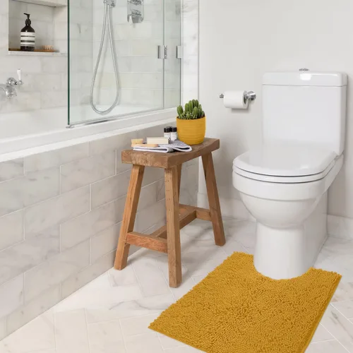 Miniatura 32 de LuxUrux Tapete de microfibra afelpada, de felpilla extrasuave, pelo largo de 1 pulgada, muy absorbente, para baño o ducha, lavar y secar a máquina