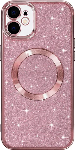 Miniatura 89 de Hython Funda para iPhone 14 Pro Max con purpurina, fundas magnéticas transparentes para teléfono con protector de lente de cámara
