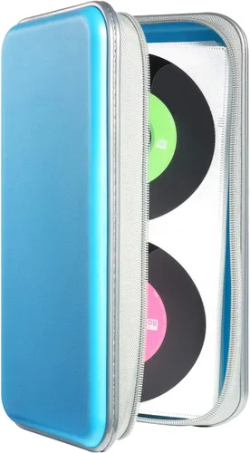 Miniatura 21 de UENTIP Funda para CD, capacidad para 96 CD, de plástico duro, cartera protectora para CD/DVD, para coche, hogar, viajes (96, negro) CD DVD