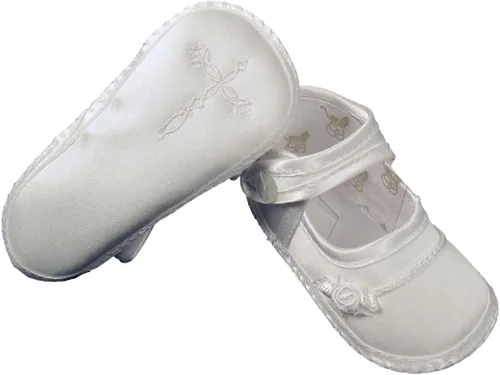 Miniatura 4 de Zapato de bautizo de satén para niñas con cruz celta y roseta