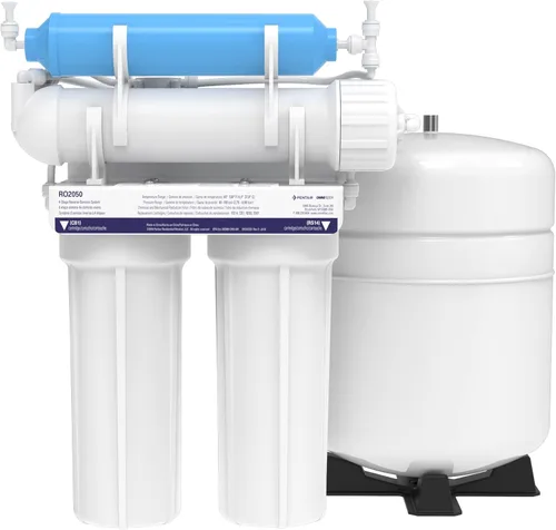 Pentair OMNIFilter RO2050 - Sistema de filtro de agua de ósmosis inversa, sistema de filtración de 4 etapas para debajo del fregadero, salida de 15