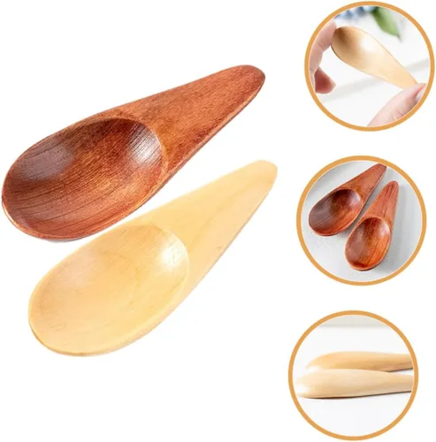 Miniatura 3 de Cucharas de madera pequeñas 2 cucharas de madera para postre cucharadita de sal cucharadita multifunción cucharas pequeñas cucharas de té prácticas