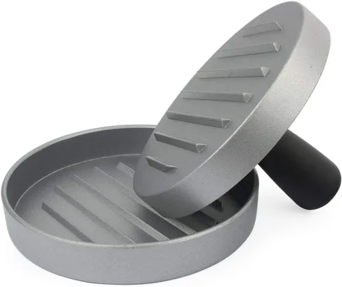 Miniatura 2 de Hamburger Press Patty Maker de aluminio fundido + 100 papeles antiadherentes, prensa de hamburguesas de un cuarto de libra prensa de metal