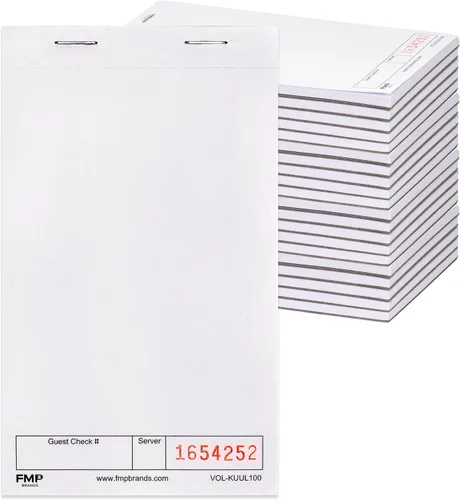 FMP Brands Paquete de 20 blocs de cheques de invitados, bloc de notas de servidor para camarera, bloc de notas de servidor para camarera, bloc de