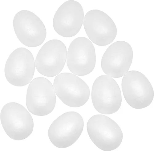 FFchuanhe Huevos de espuma para manualidades, paquete de 12 huevos de espuma de poliestireno de 2.75 pulgadas para Pascua, Halloween, Navidad,