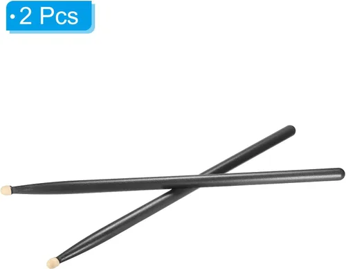 Miniatura 3 de PATIKIL Baquetas de madera de arce antideslizante 7A negro 1 par para percusión de instrumentos musicales