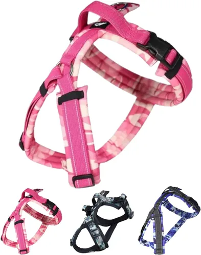 Miniatura 7 de Hakusan - Arnés tipo camuflaje para perro, seguro, sin asfixia, difícil de desconectar, gran ajuste, fácil de poner y quitar, ajustable, reflector