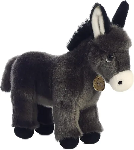 Miniatura 2 de Aurora® - Adorable burrito de peluche Miyoni®, detalle realista, compañía entrañable, gris, 11 pulgadas
