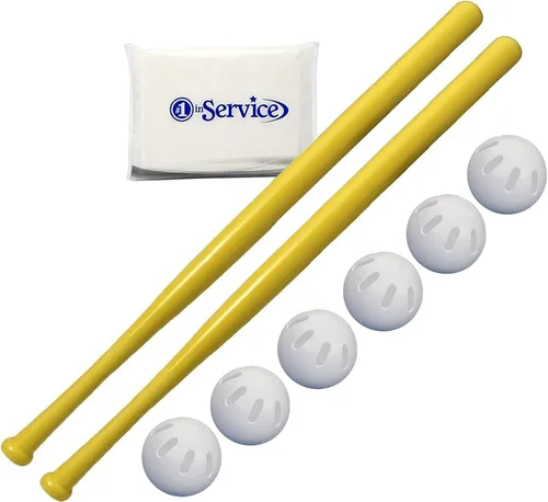 WIFFLE Juego de 6 pelotas de béisbol de tamaño oficial, paquete de 6 bates de 32 pulgadas, paquete de 2 unidades