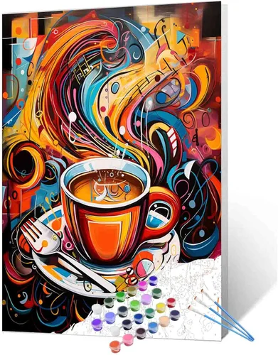 Miniatura 39 de Pintura de fiesta de vino tinto por números para adultos principiantes, vino vintage en vidrio, pintura por números, pintura acrílica, lienzo