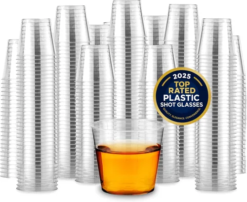 Miniatura 14 de Stock Your Home Vasos de chupito de 2 onzas – 250 mini vasos de chupito de plástico (2 onzas) vasos desechables transparentes para chupitos