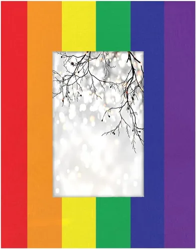 Pardick Pride Rainbow - Marco de fotos gay LGBT de 4 x 6 pulgadas, marcos de fotos de madera para exhibir fotos de 4 x 6 pulgadas sin paspartú,