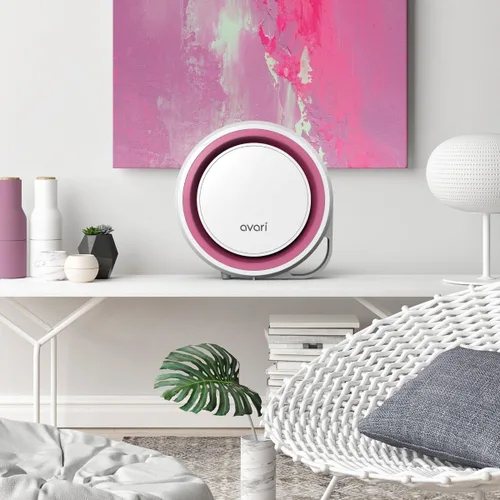 Miniatura 3 de AVARI™ Purificador de aire personal de escritorio rosa 525 fabricado en Corea. Filtrado de la zona de respiración personal. Filtros electroestáticos