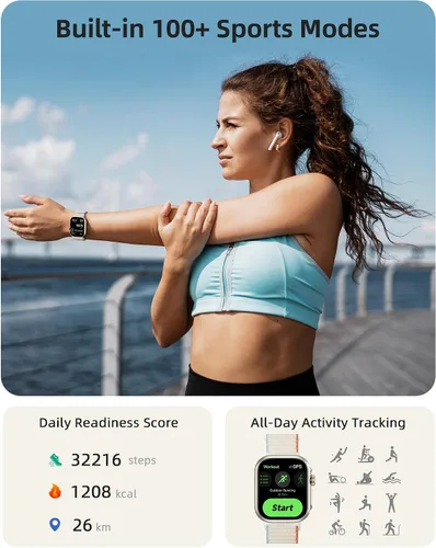 Miniatura 7 de Parsonver Reloj inteligente, Alexa Bulit-in, GPS, llamadas Bluetooth, rastreador de actividad impermeable de 30M, paquete de 2