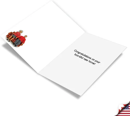 Miniatura 2 de NobleWorks Tarjeta de felicitación histérica para el nuevo hogar con sobre de 5 x 7 pulgadas (1 tarjeta) pared de acento de inauguración de la casa