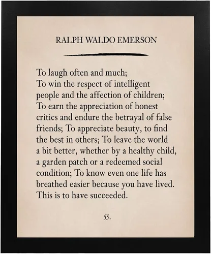Miniatura 6 de AMERICAN LUXURY GIFTS Cita de Ralph Waldo Emerson con texto en inglés «To Laugh Often and Much Ralph Waldo Emerson», arte de pared poético
