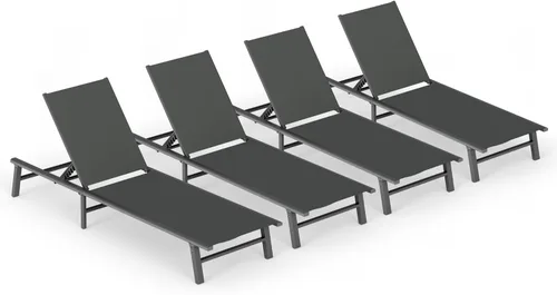 Miniatura 66 de Tumbona de Aluminio para Exteriores - Silla de Descanso Plegable y de Montaje Libre para Exteriores con 5 Respaldos Ajustables, Silla de Patio