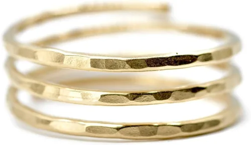 Miniatura 2 de 14k gold filled Adjustable wire wrap ring, thumb ring, pregnancy ring, Handmade in USA by Mu-Yin Jewelry (MEDIUM size 8)