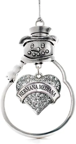 Miniatura 97 de Adorno de plata inspirada, diseño de muñeco de nieve con circonitas cúbicas
