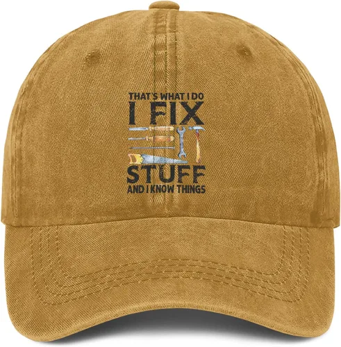 Miniatura 10 de I Fix Stuff and Know Things - Sombrero para hombre, That's What I Do Hat, I Fix Stuff Hat, I Fix Things and I Know Stuff Hat 1 (negro)