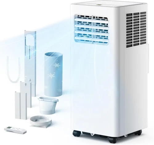 EUHOMY Aire acondicionado portátil de 8000 Btu, 3 en 1, aire acondicionado portátil con modos de frío, seco, ventilador, aire acondicionado