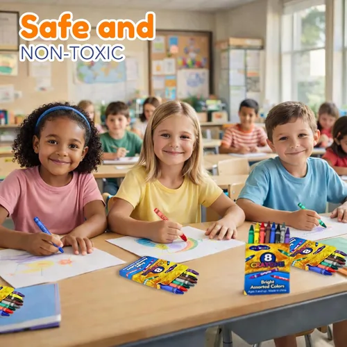 Miniatura 3 de 4E's Novelty 48 cajas de 8 paquetes de crayones a granel para niños, crayones para el aula, suministros para profesores, suministros escolares