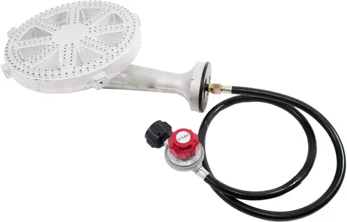 GasOne - Quemador de propano Banjo de alta presión de 10 pulgadas con cabezal de quemador resistente con regulador de 0-20 PSI y manguera