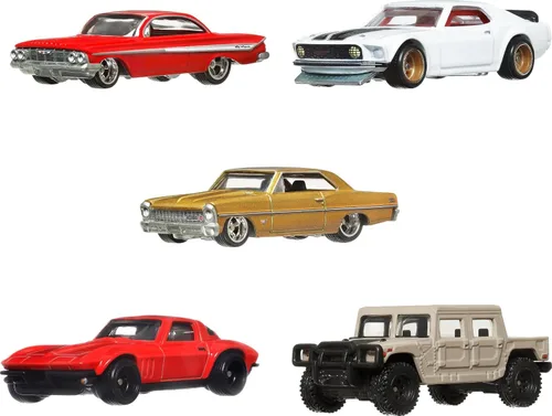 Miniatura 4 de Hot Wheels Cars, Premium Fast & Furious 1:64 Escala 1:64 Paquete de 5 autos de juguete fundidos a presión para coleccionistas, HKF07