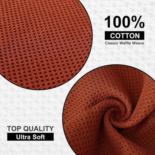 Miniatura 553 de Kitinjoy - Paños de cocina de 100 % algodón, tela de tejido gofrado, paño de limpieza ultrasuave, absorbente y de secado rápido. Beige