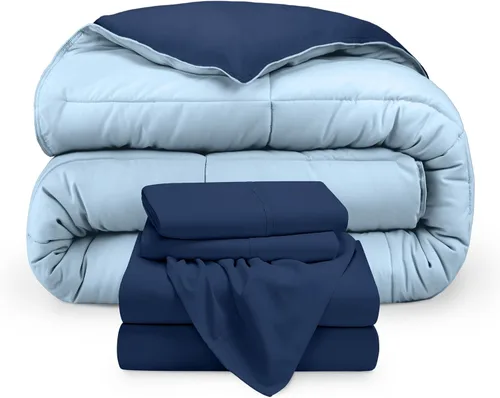 Miniatura 10 de Bare Home - Juego de edredón reversible y sábanas en una bolsa - Individual - Alternativa al plumón - Suave - Juego de ropa de cama