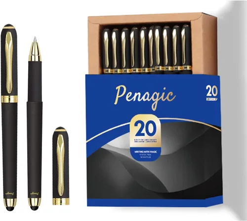 Miniatura 7 de Penagic Bolígrafos P-223A, bolígrafos de gel de punta fina [0.015 in] tinta negra, bolígrafos con diseño mate, bolígrafos de papelería