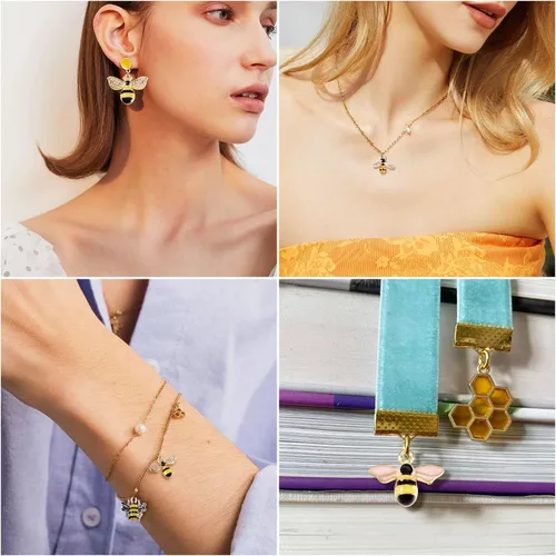 Miniatura 6 de Craftdady Encantos colgantes esmaltados con dijes de alimentos, animales, flores, encantos bonitos, dijes de frutas de metal colorido, ornamento