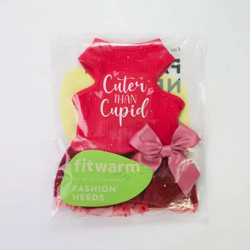 Miniatura 8 de Fitwarm Cuter Than Cupid - Vestido de tul para perro, linda ropa para chicas, ropa divertida para mascotas, rojo borgoña, talla S
