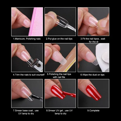 Miniatura 6 de MAGIC ARMOR Puntas de uñas de gel tipo ataúd, 120 puntas de uñas postizas largas medio mate, uñas acrílicas transparentes en forma de ataúd, puntas