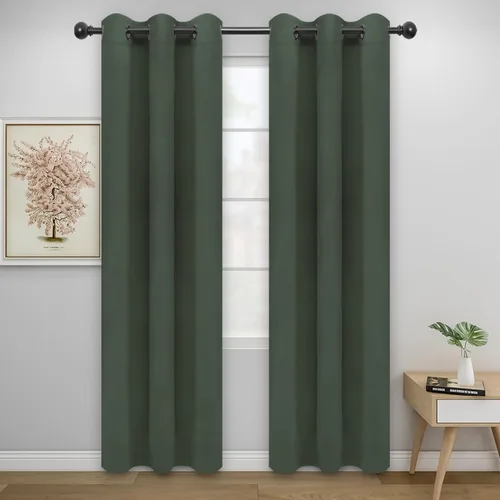 Miniatura 192 de Easy-Going - Cortinas opacas para dormitorio, aislamiento térmico sólido con ojales, cortinas de ventana para reducción de ruido, cortinas