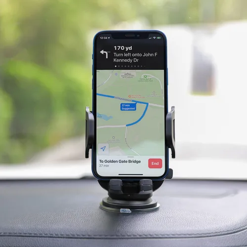 Miniatura 5 de LAX Gadgets Soporte de teléfono para automóvil, negro, compatible con iPhone 13, 12, 11, Samsung Galaxy S20, S10, Note10, dispositivos