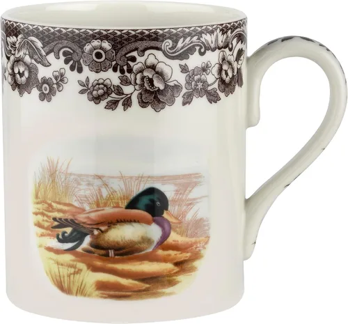 Miniatura 10 de Spode Woodland Rabbit - Taza de porcelana fina de 16 onzas con borde de flores británicas, apta para lavavajillas, microondas, congelador y horno