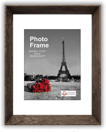 Miniatura 4 de UNIWARE Portarretratos de madera MDF con acabado suave envolvente, para regalo/memoria familiar, montaje en pared (11 x 14 pulgadas, negro, 1 unidad)