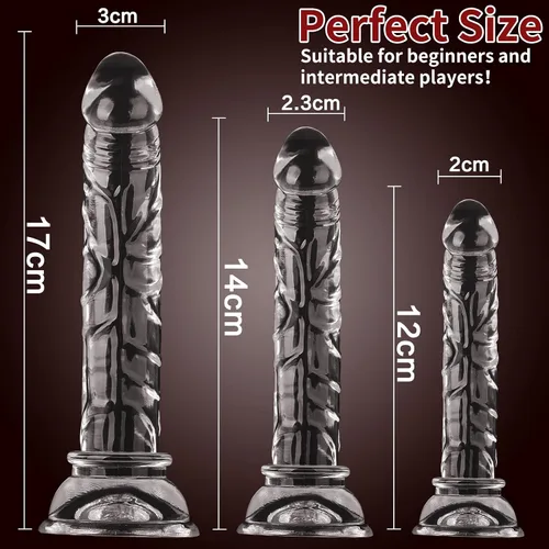 Miniatura 5 de Conjuntos de Entrenamiento de Plugs Anales, MKPJOY 3 Tamaños Consoladores Anales con Ventosa Fuerte Juguetes Sexuales Anales de Próstata Vaginal