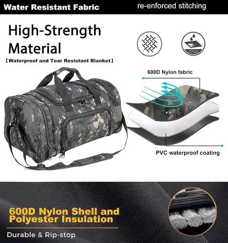 Miniatura 2 de Miramrax Bolsa de gimnasio para hombres y mujeres con compartimento para zapatos, deporte, fin de semana, viajes, durante la noche, bolsa