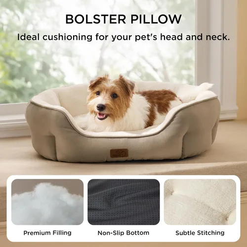 Miniatura 2 de Bedsure Camas refrescantes para perros pequeños, camas redondas para gatos de interior, cama lavable para cachorros y gatitos con parte inferior Azul