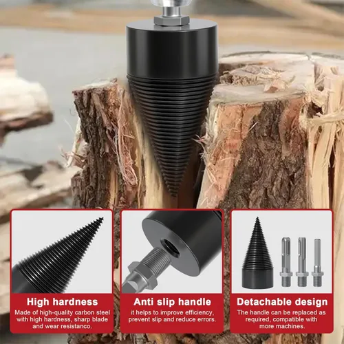 Miniatura 5 de Juego de 6 brocas divisoras de madera, 1.772 in + 1.260 in, resistentes con 4 tornillos de perforación, compatible con taladro manual/eléctrico