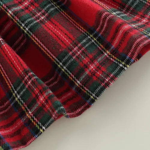 Miniatura 6 de Trajes de Navidad para niñas pequeñas, vestido de manga larga, falda vintage de encaje de una pieza, vestido de fiesta de terciopelo rojo, vestido