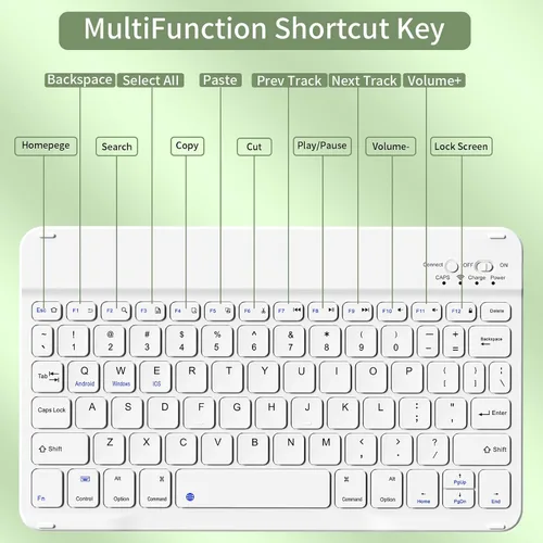 Miniatura 4 de aoub Funda para iPad de 9ª/8ª/7ª Generación de 10.2 pulgadas, Funda con Soporte Folio Desmontable Cubierta de Teclado Inalámbrico Bluetooth Funda