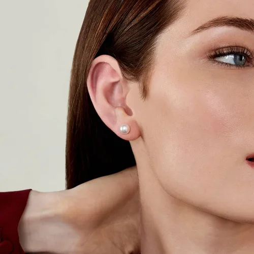 Miniatura 17 de THE PEARL SOURCE White Japanese Akoya Pearl Stud Earrings for Women – Genuine Cultured Pearls, Hypoallergenic Jewelry with Secure 14k Gold Backing