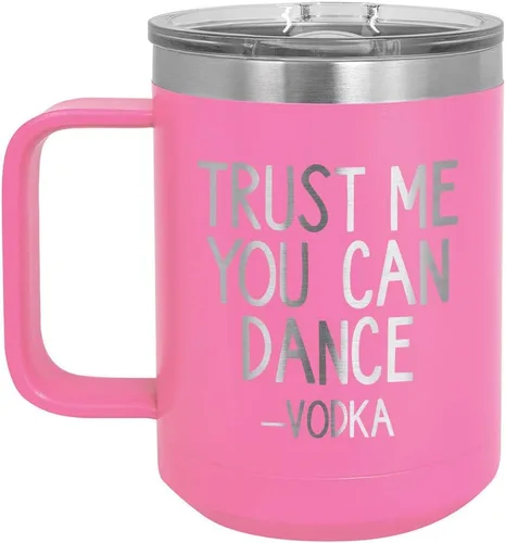 Miniatura 5 de Confíe en que puedes bailar - Taza de café negra de 15 oz con tapa superior deslizante Taza de café de viaje aislada Ideas de regalo