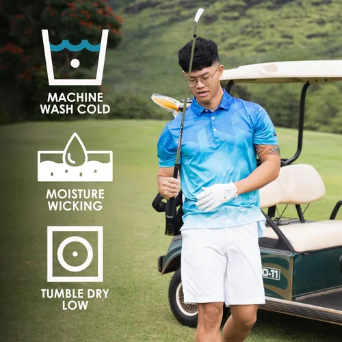 Miniatura 5 de YATTA GOLF - Camiseta polo de golf de alto rendimiento para hombre