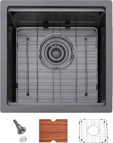 Miniatura 22 de SHACO Fregadero de cocina de 28 pulgadas, fregadero de montaje superior de acero inoxidable T304 de 16 calibre hecho a mano comercial, fregadero